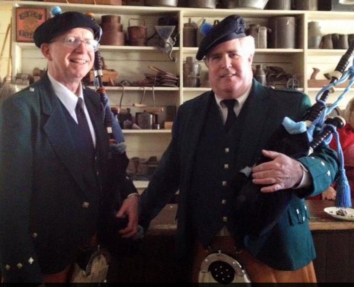 Irish pipers at old pub